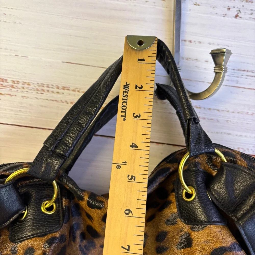 Vintage Kardashian Kollection Capetown Satchel Leopard Faux Leather Mob Wife